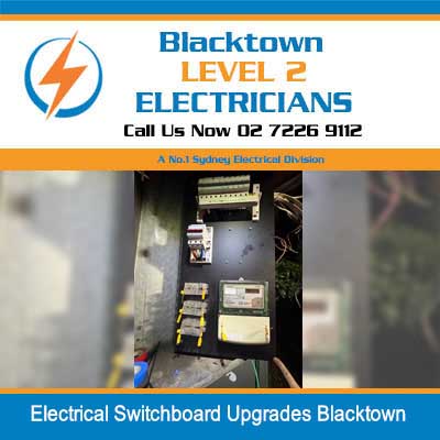 Open electrical switchboard cabinet upgrades with meters and circuit breaker panel in Blacktown